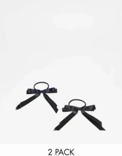 Design Pack Of 2 Hairbands With Bow Detail In Satin