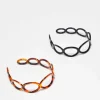 Design Pack Of 2 Headband With Circle Design In Black And Tort