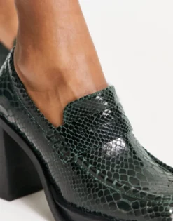 Design Paterson Premium Leather Heeled Loafers In