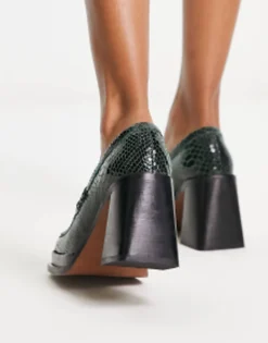 Design Paterson Premium Leather Heeled Loafers In