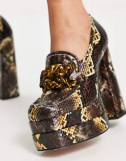 Design Perla Platform Heeled Loafers In