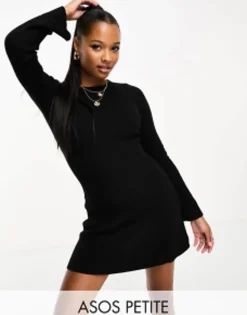 Design Petite Knitted Fit And Flare Mini Dress In