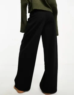 Design Petite Wide Leg Jersey Suit Trouser In