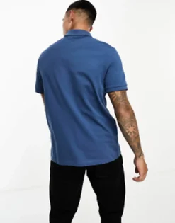 Design Pique Polo Shirt In Blue