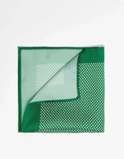Design Pocket Square In Forest Green Geo Print