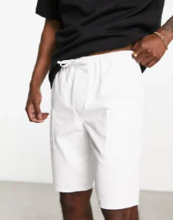 Design Pull On Regular Length Denim Cargo Shorts In
