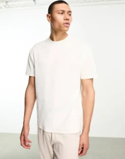 Design Pyjama Lounge Set With T-Shirt And Trousers In Rib
