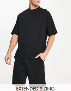 Design Pyjama Set With Oversized T-Shirt And Shorts In Jersey In