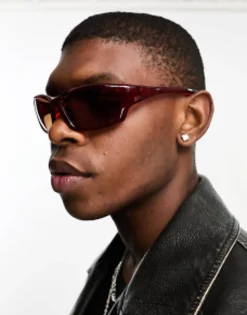 Design Racer Sunglasses With Tinted Lens In Crystal