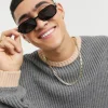 Design Retro Frame Square Sunglasses With Smoke Lens In