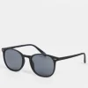 Design Round Sunglasses In Matte With Smoke Lens