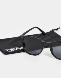 Design Round Sunglasses In Matte With Smoke Lens