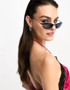 Design 90S Metal Oval Sunglasses In