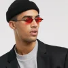 Design 90S Mini Oval Glasses In With Red Lens