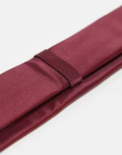 Design Satin Slim Tie And Pocket Square In