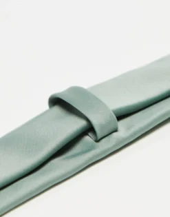 Design Satin Tie In Sage Green