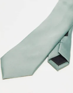 Design Satin Tie In Sage Green