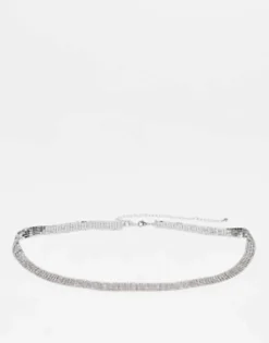 Design Skinny Cup Chain Diamante Chain Belt In