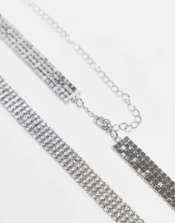 Design Skinny Cup Chain Diamante Chain Belt In