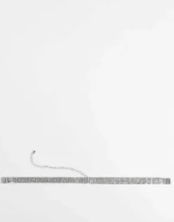 Design Skinny Cup Chain Diamante Chain Belt In