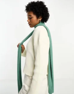 Design Skinny Knit Scarf In Dark