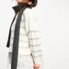 Design Skinny Knit Scarf In Grey