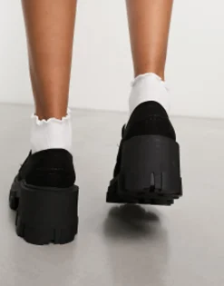 Design Sloane Chunky Mid Heeled Loafers In