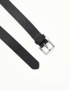 Design Smart Faux Leather Skinny Belt With Silver Buckle In
