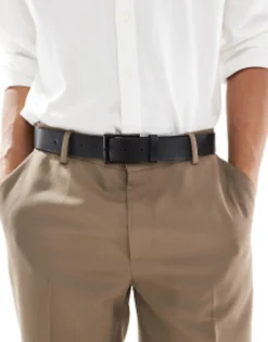 Design Smart Faux Leather Belt With Matte Buckle In
