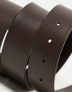 Design Smart Leather Belt With Gold Buckle In