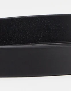Design Smart Leather Skinny Belt With Gold Buckle In