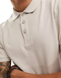 Design Smart Pique Polo Shirt In Taupe