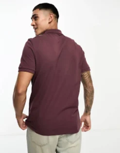 Design Smart Pique Polo Shirt In Burgundy