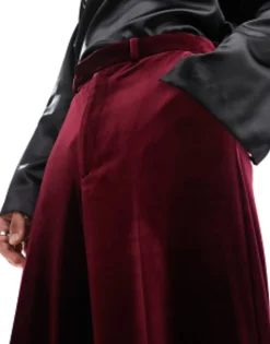 Design Smart Wide Leg Trousers In Velvet