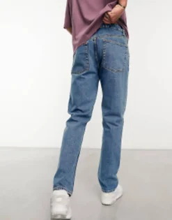 Design Stretch Slim Jeans In Mid Wash Blue