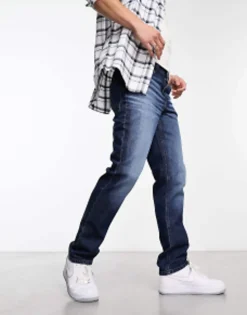 Design Stretch Slim Jeans In Vintage Dark Blue