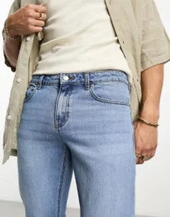Design Stretch Slims Jeans In Vintage Light Blue