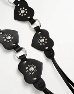 Design Stud Heart And Ring Detail Belt