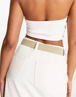 Design Suede Link Buckle Belt In