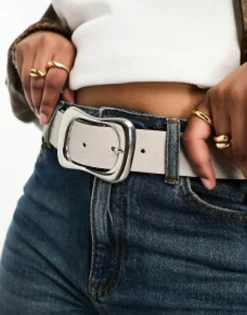 Design Suede Wavy Buckle Waist And Hip Jeans Belt