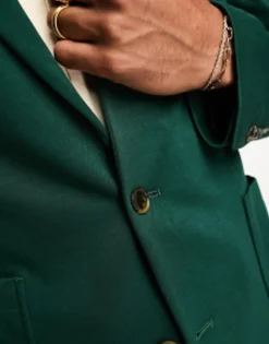 Design Super Skinny Jersey Blazer In Forest Green