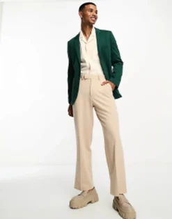 Design Super Skinny Jersey Blazer In Forest Green