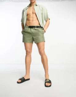 Design Swim Shorts In Short Length With Belt In