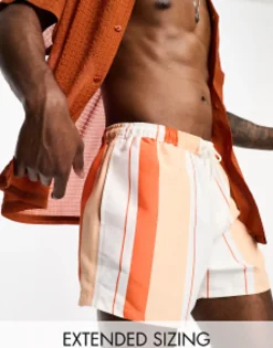 Design Swim Shorts In Short Length In Stripe