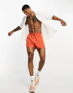 Design Swim Shorts In Short Length In Orange