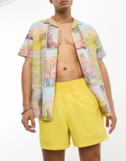 Design Swim Shorts In Short Length With Thick Waistband In