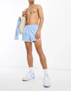 Design Swim Shorts In Super Short Length With Contrast Side Panels In