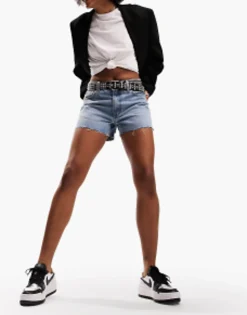 Design Tall Denim 'Relaxed' Short In Midwash