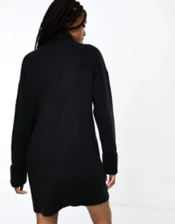 Design Tall Knitted Jumper Mini Dress With High Neck In