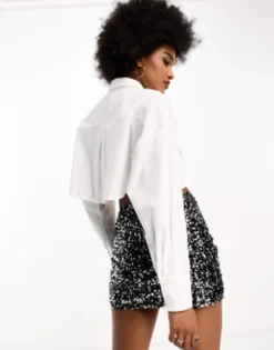 Design Tall Sequin Mini Skirt In